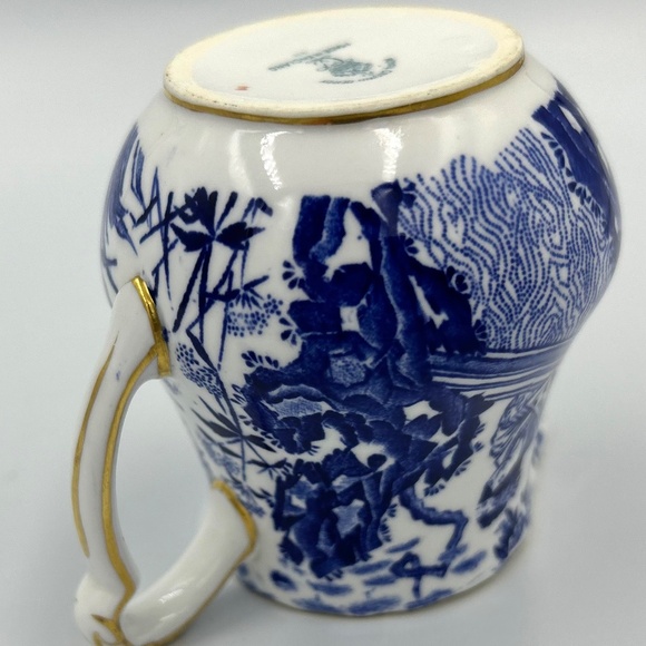Blue & White Royal Crown Derby XII Mikado Mini Creamer - Repair - Picture 7 of 14